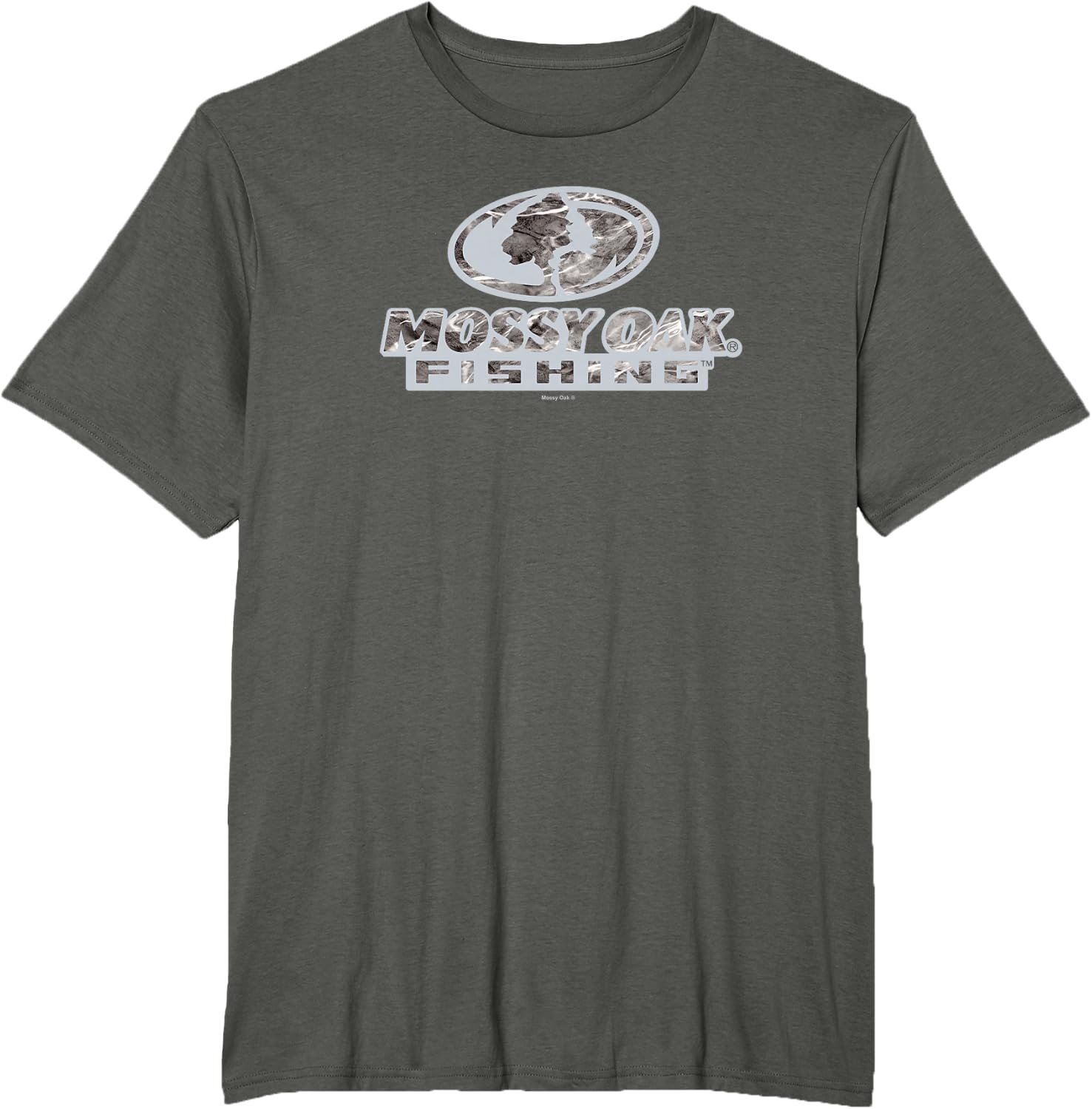image:imageMossy Oak Fishing Open Water Classic Grey Logo TShirtAsphalt Grey