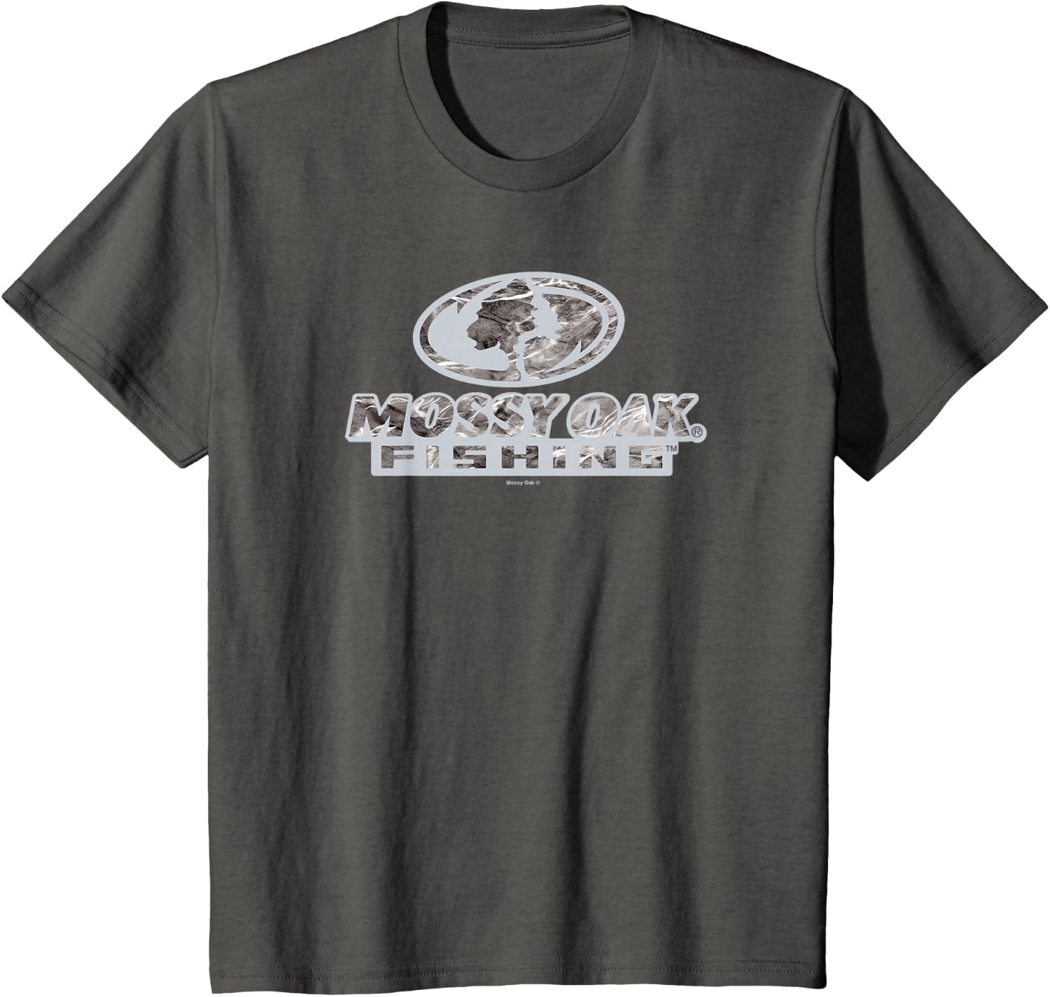 image:imageMossy Oak Fishing Open Water Classic Grey Logo TShirtAsphalt Grey