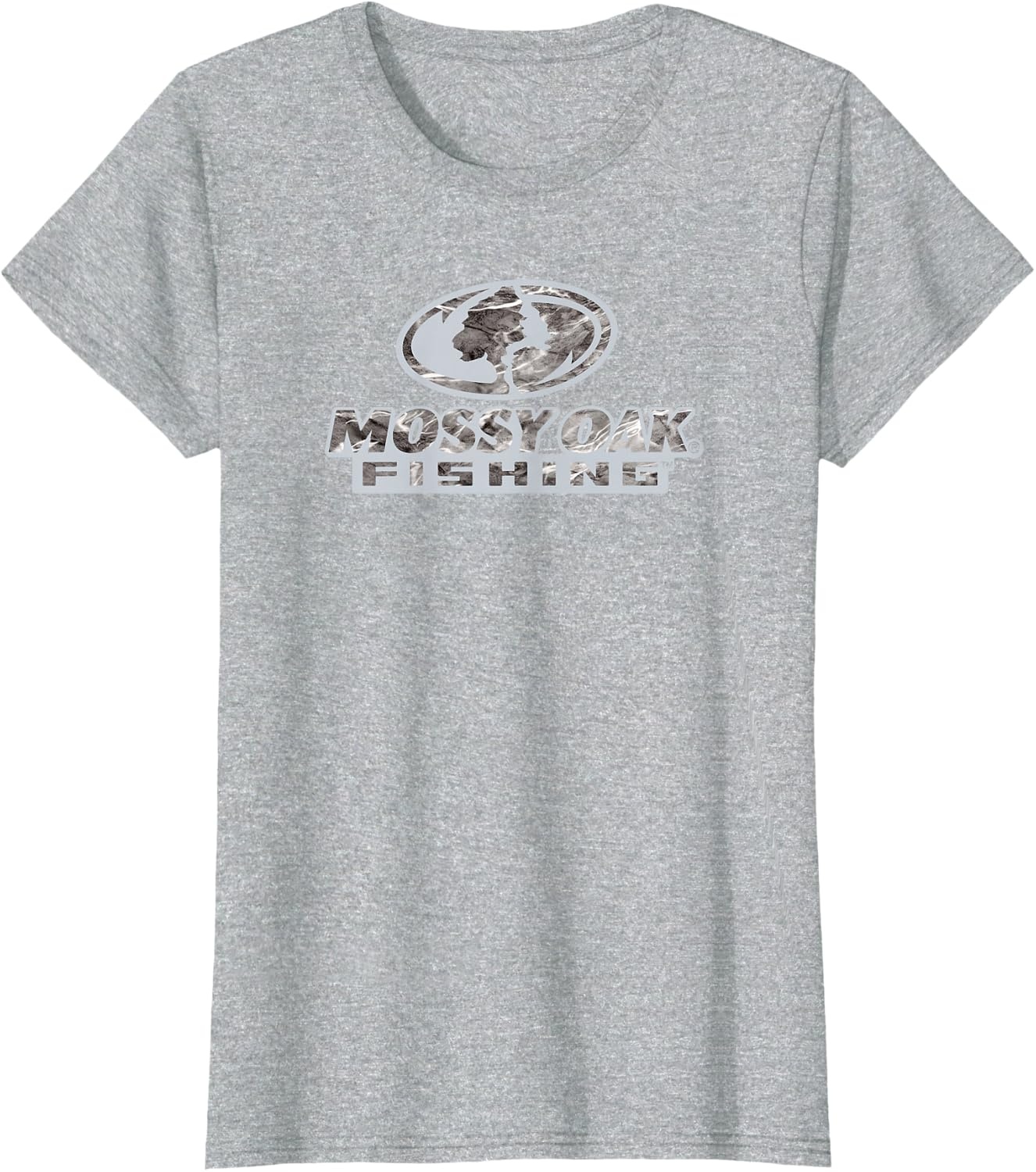 image:imageMossy Oak Fishing Open Water Classic Grey Logo TShirtHeather Grey