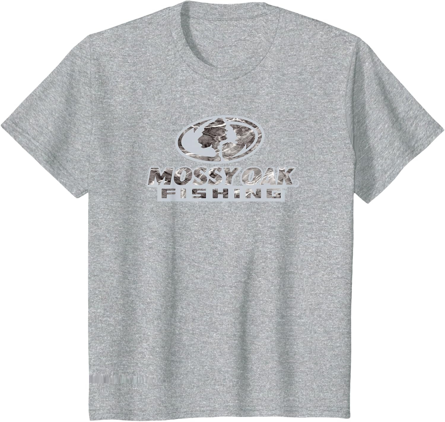 image:imageMossy Oak Fishing Open Water Classic Grey Logo TShirtHeather Grey