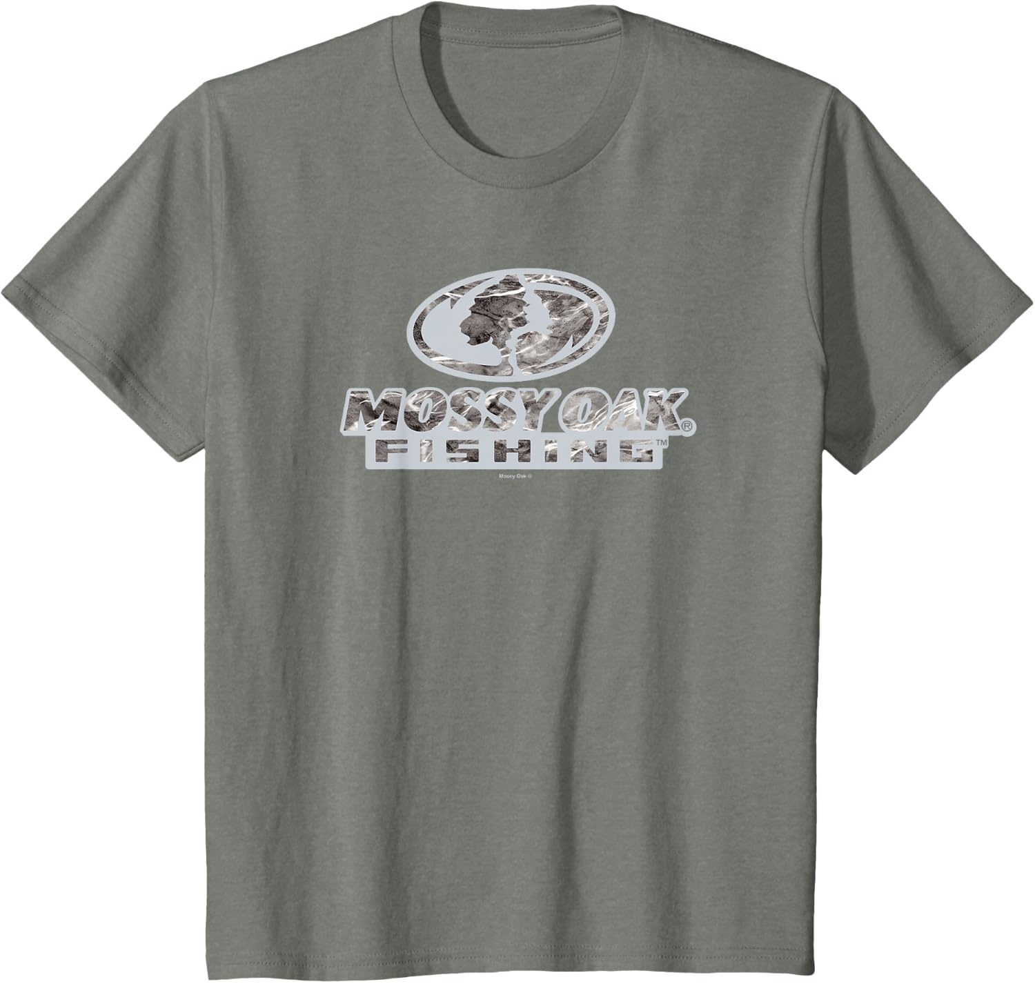 image:imageMossy Oak Fishing Open Water Classic Grey Logo TShirtOlive Heather
