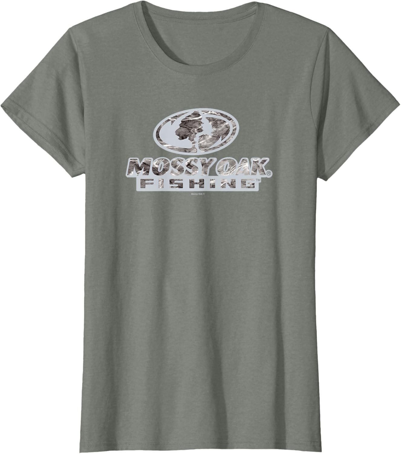 image:imageMossy Oak Fishing Open Water Classic Grey Logo TShirtOlive Heather
