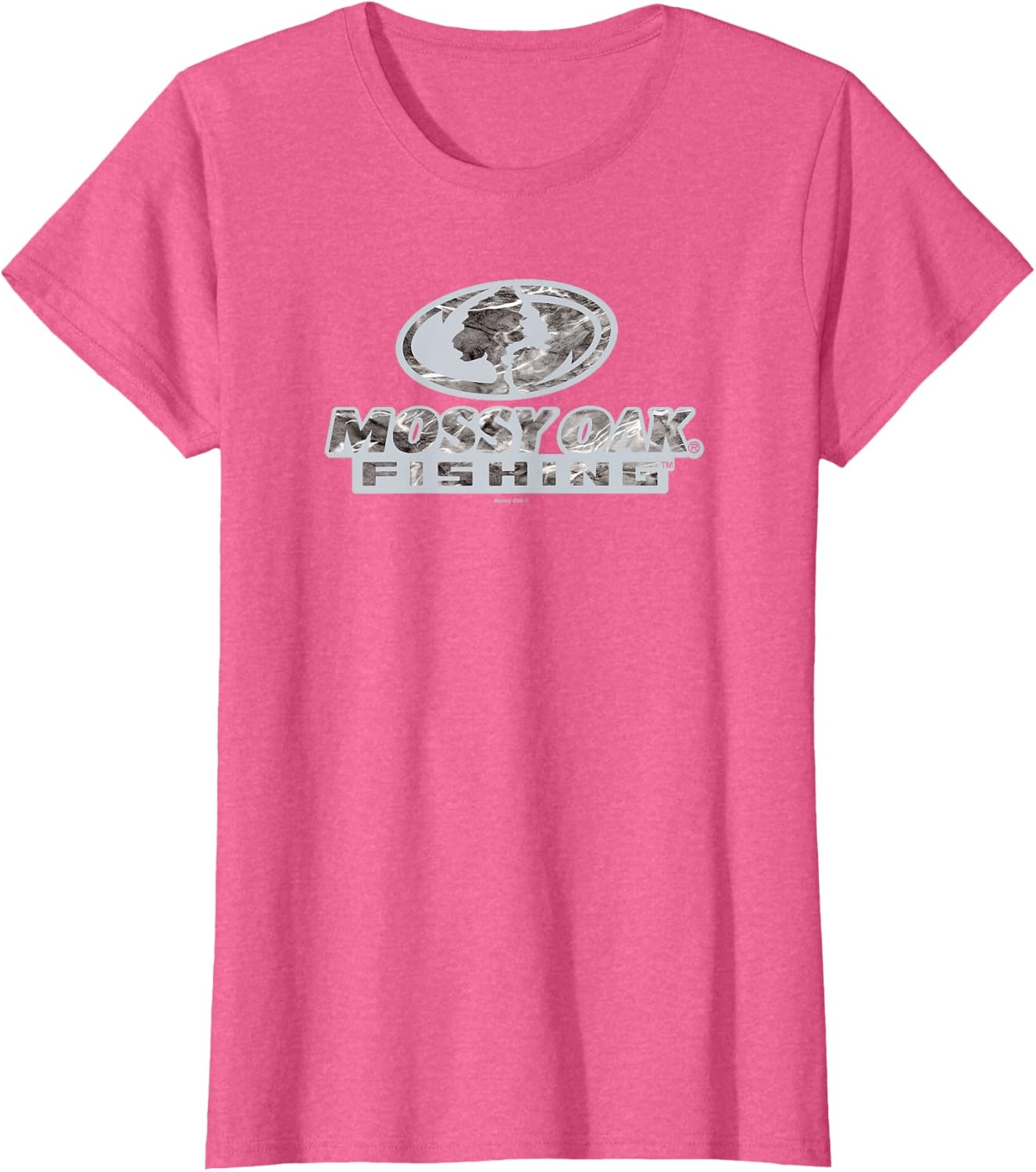 image:imageMossy Oak Fishing Open Water Classic Grey Logo TShirtPink Heather