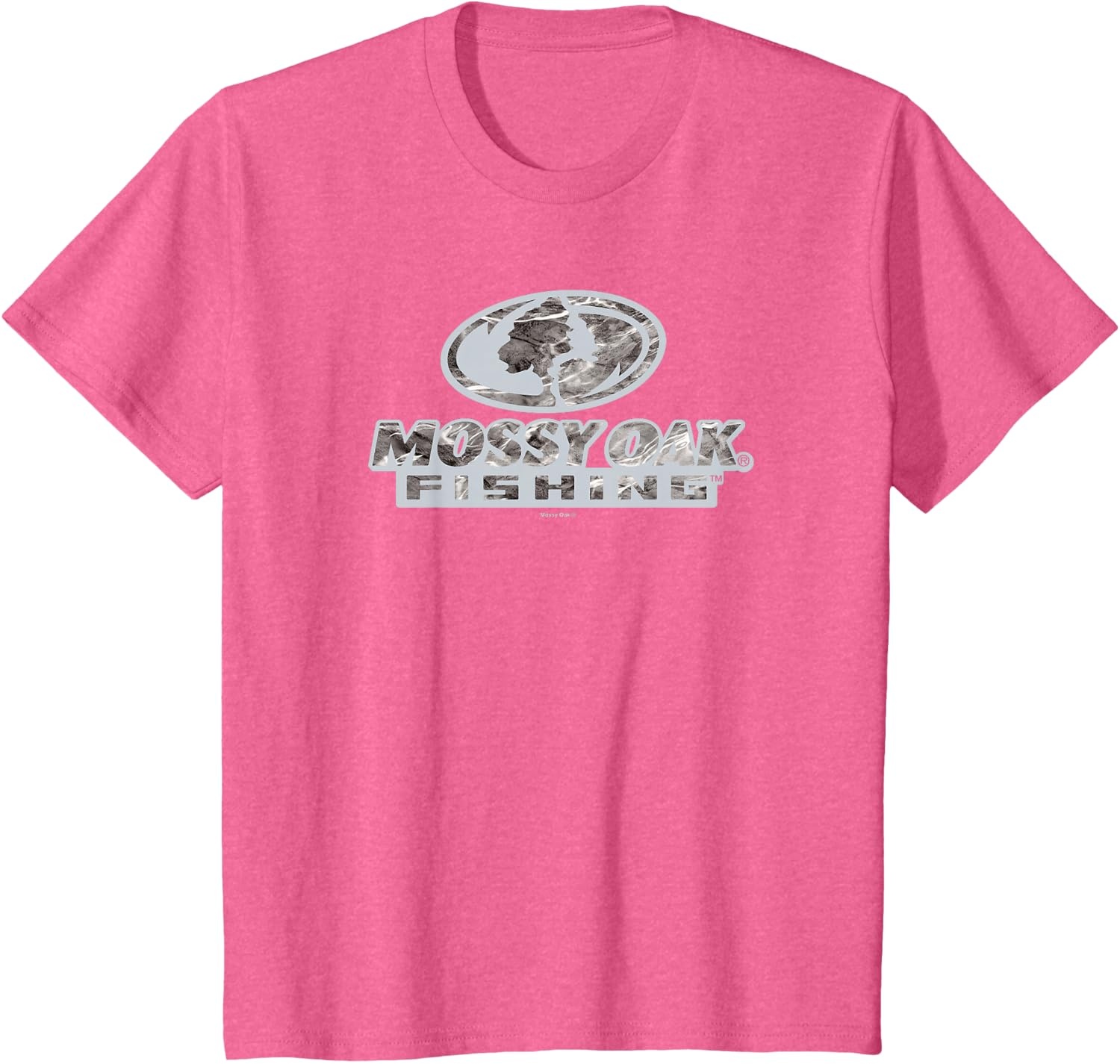 image:imageMossy Oak Fishing Open Water Classic Grey Logo TShirtPink Heather