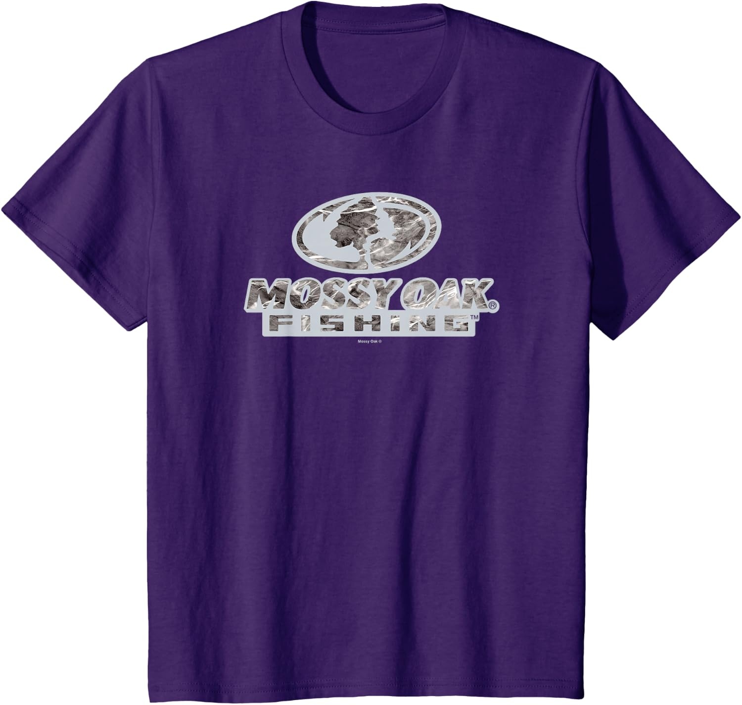 image:imageMossy Oak Fishing Open Water Classic Grey Logo TShirtPurple