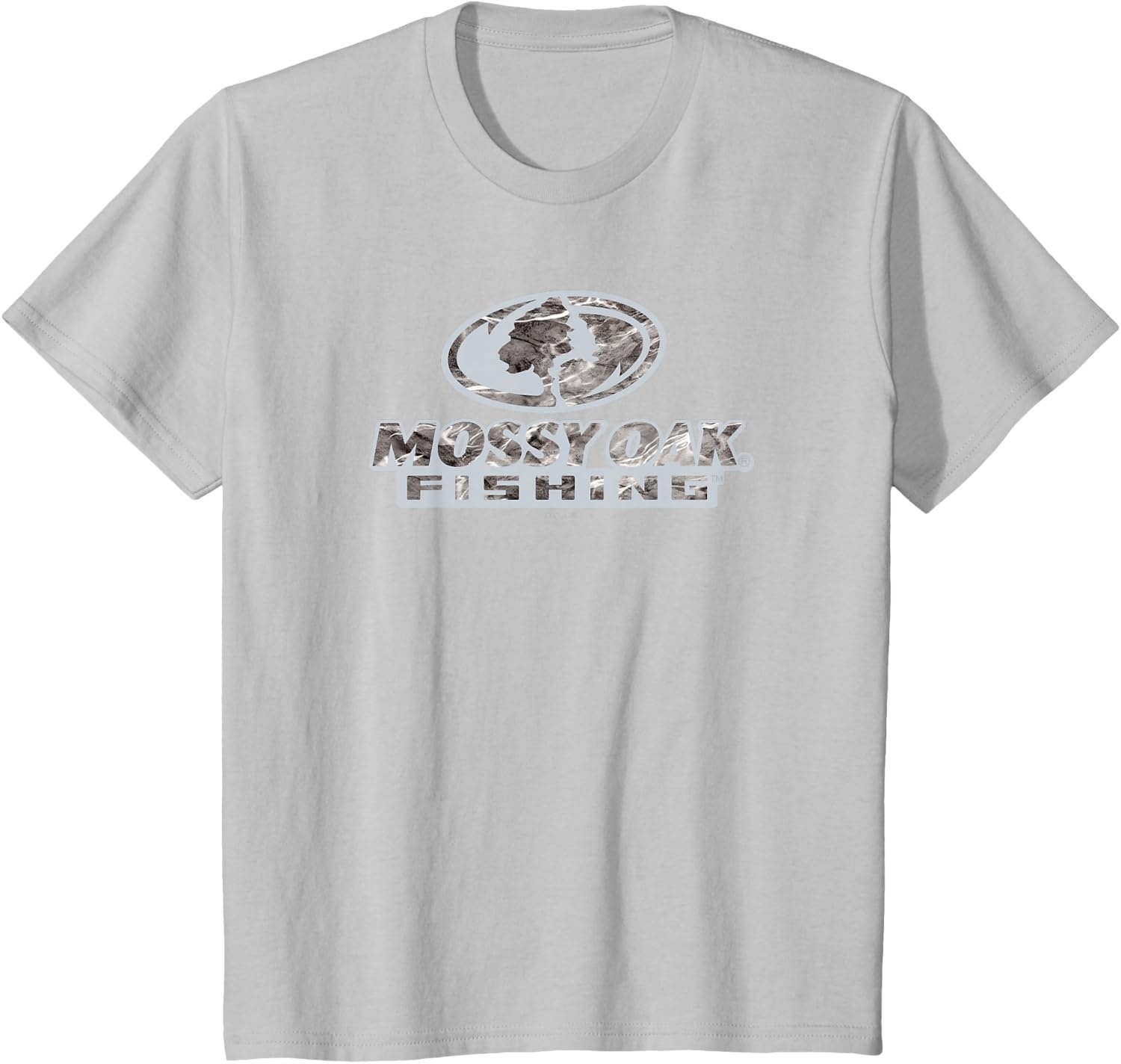 image:imageMossy Oak Fishing Open Water Classic Grey Logo TShirtSilver Grey