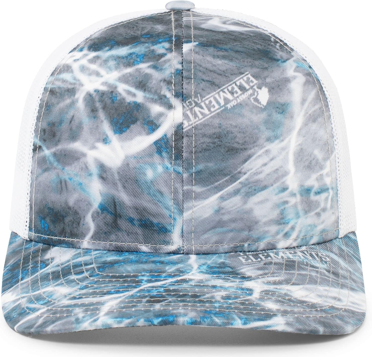 image:imagePacific Headwear Unisex Adult Agua Camo Snapback TruckerElements Agua SteelheadWhite