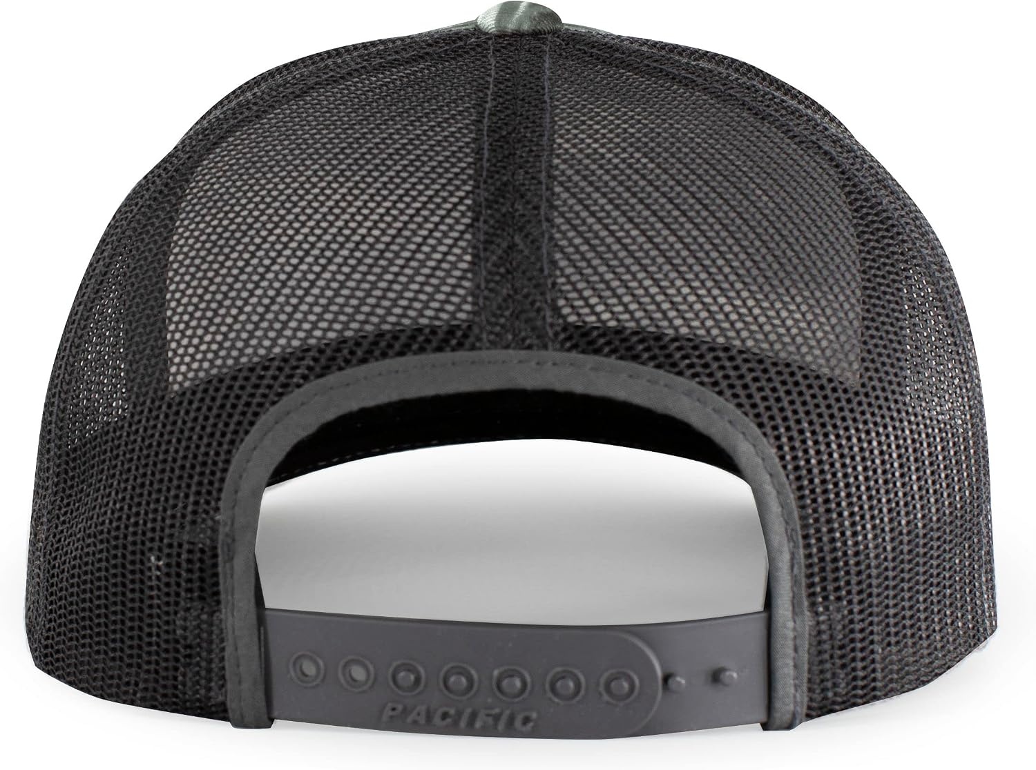 image:imagePacific Headwear Unisex Adult Agua Camo Snapback TruckerElements Black TipLight Charcoal