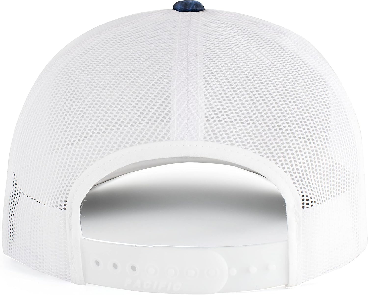 image:imagePacific Headwear Unisex Adult Agua Camo Snapback TruckerElements BluefinWhite