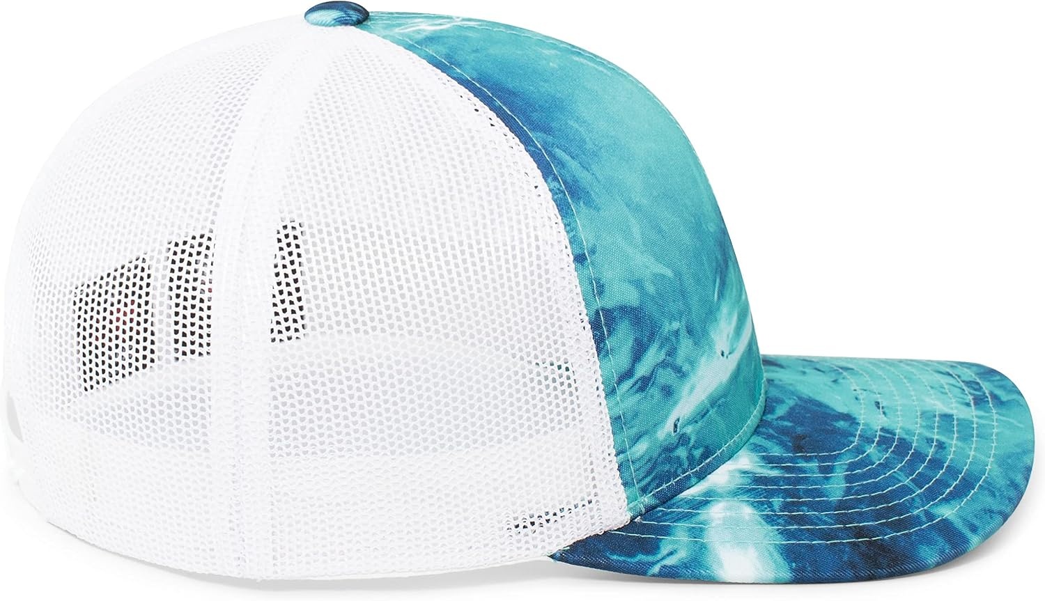 image:imagePacific Headwear Unisex Adult Agua Camo Snapback TruckerWakeform EquatorWhite