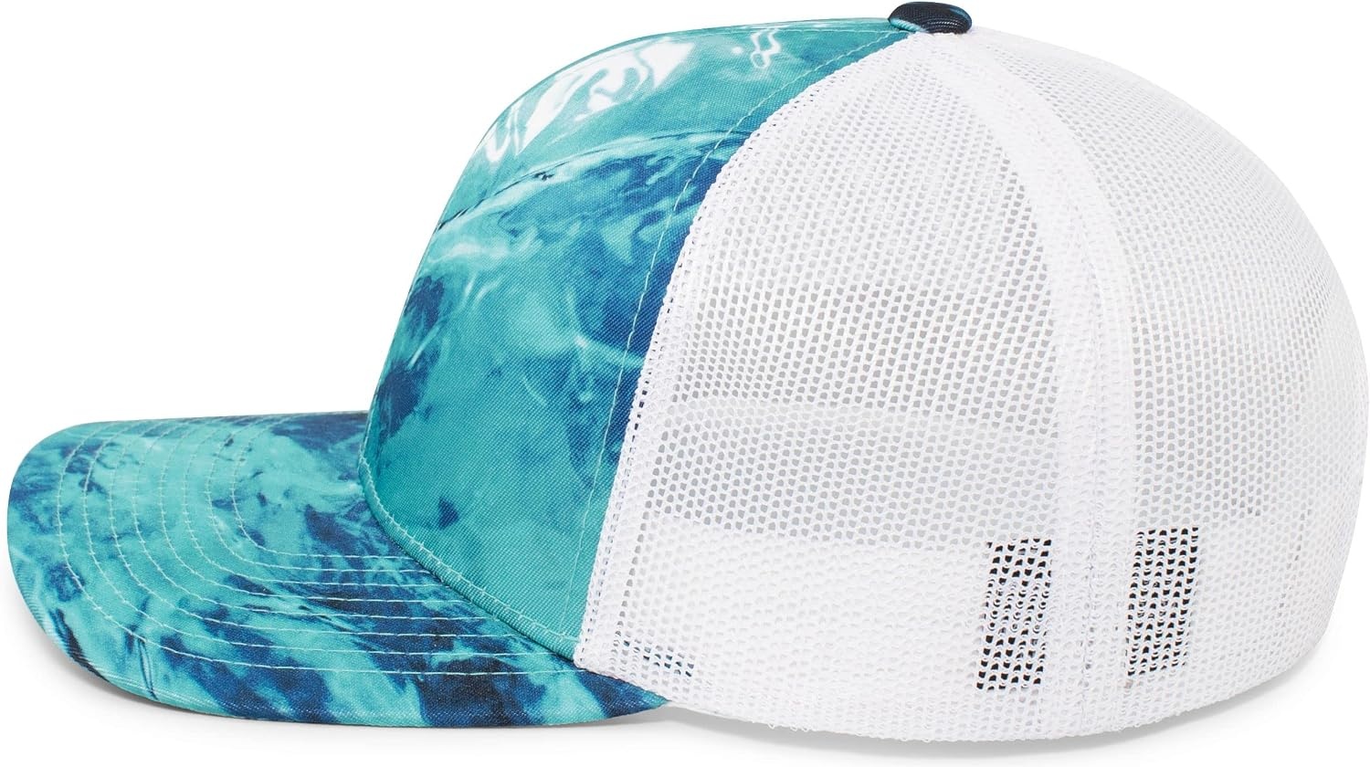 image:imagePacific Headwear Unisex Adult Agua Camo Snapback TruckerWakeform EquatorWhite