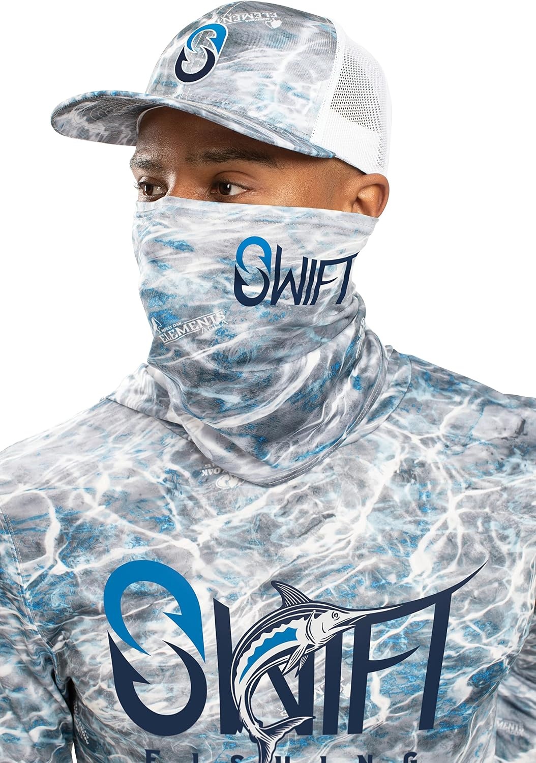 image:imagePacific Headwear Unisex Adult Agua Camo Snapback TruckerWakeform EquatorWhite