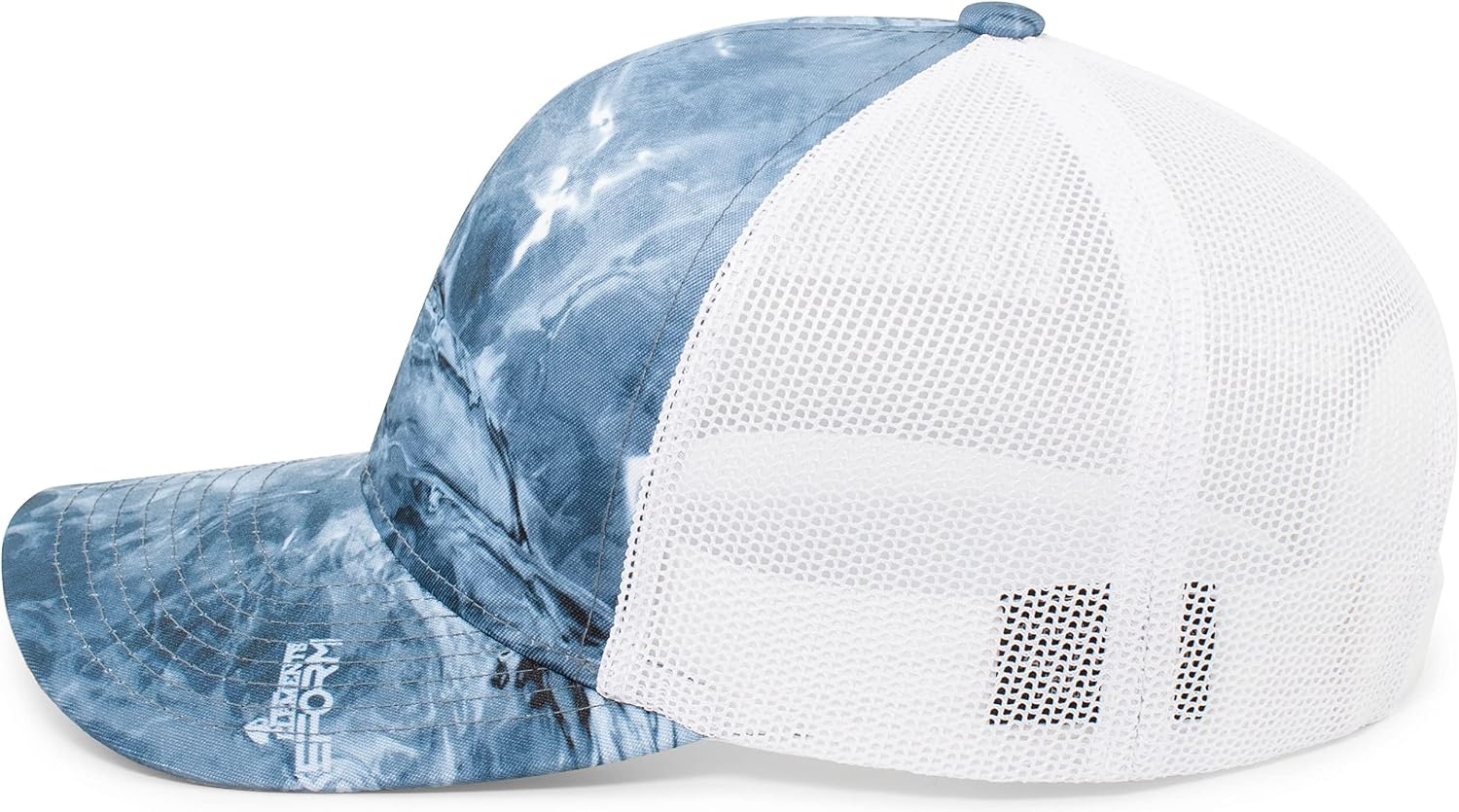 image:imagePacific Headwear Unisex Adult Agua Camo Snapback TruckerWakeform High SeasWhite