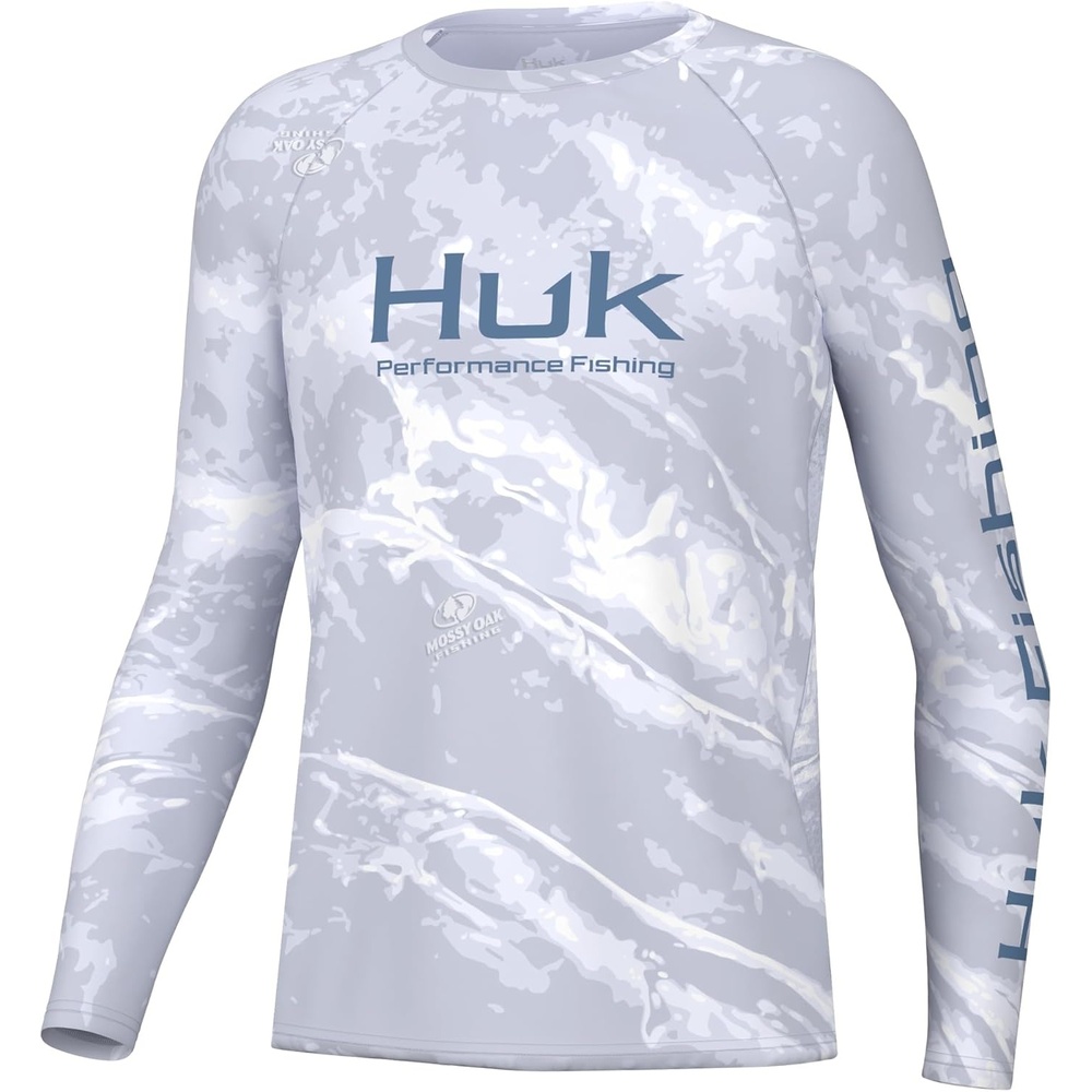 image:imageHUK Kids Pursuit Pattern Long Sleeve Shirt Fishing Shirt for KidsMossy Oak Stormwater Bonefish