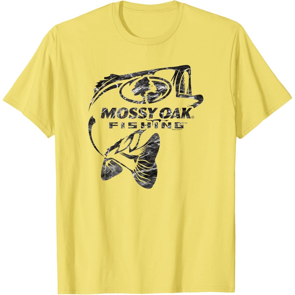 image:imageMossy Oak Fishing Bass Open Water Classic Black Logo TShirtLemon Yellow