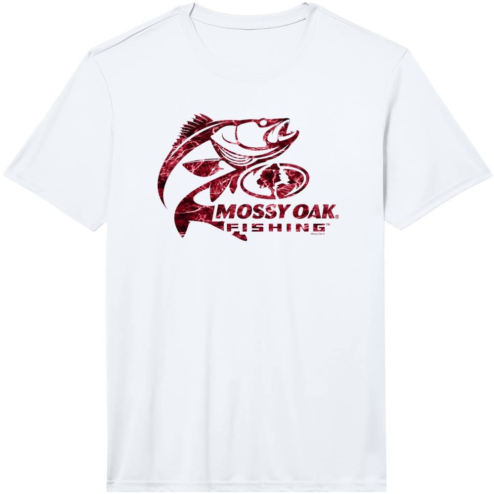 image:imageMossy Oak Fishing Bass Target Ocean Outdoors Red Logo Performance TShirtWhite