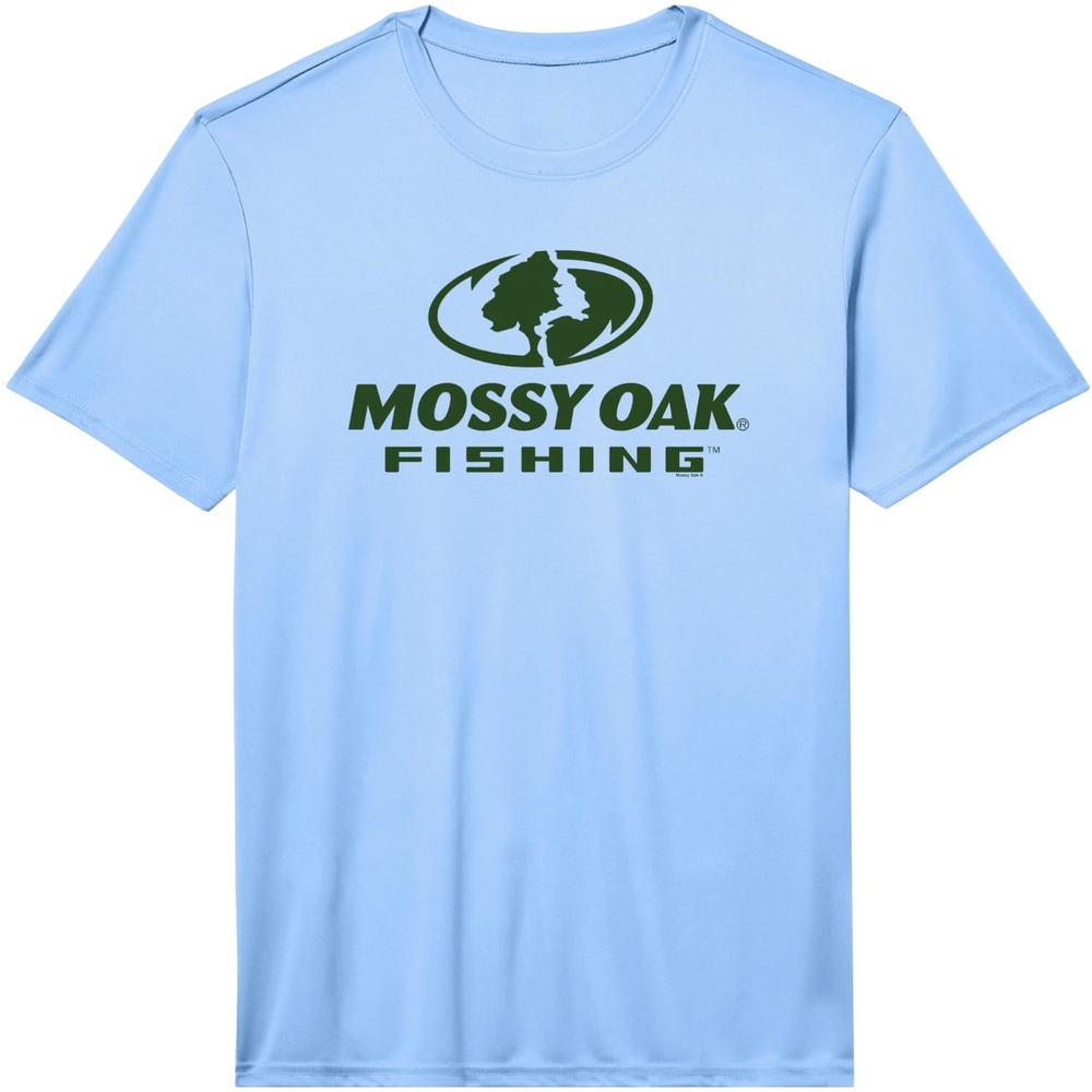 image:imageMossy Oak Fishing Large Green Logo Performance TShirtLight Blue