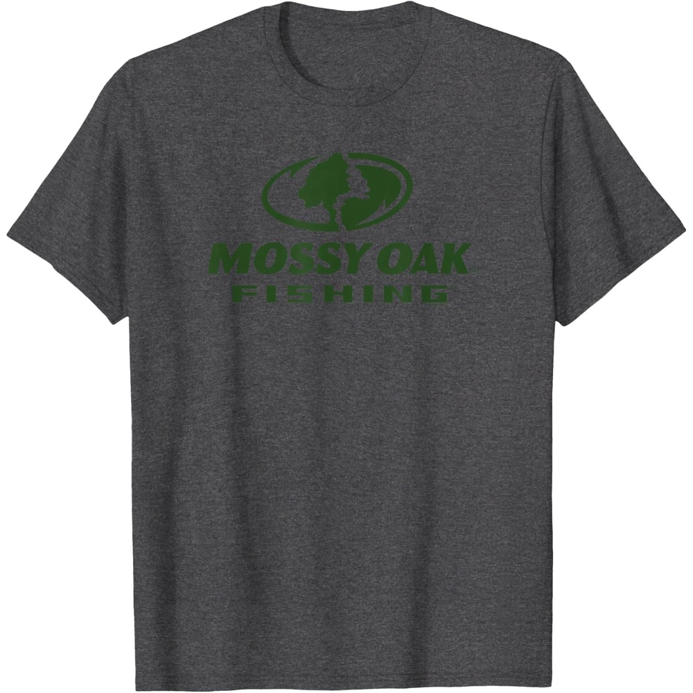 image:imageMossy Oak Fishing Large Green Logo TShirtDark Heather Grey