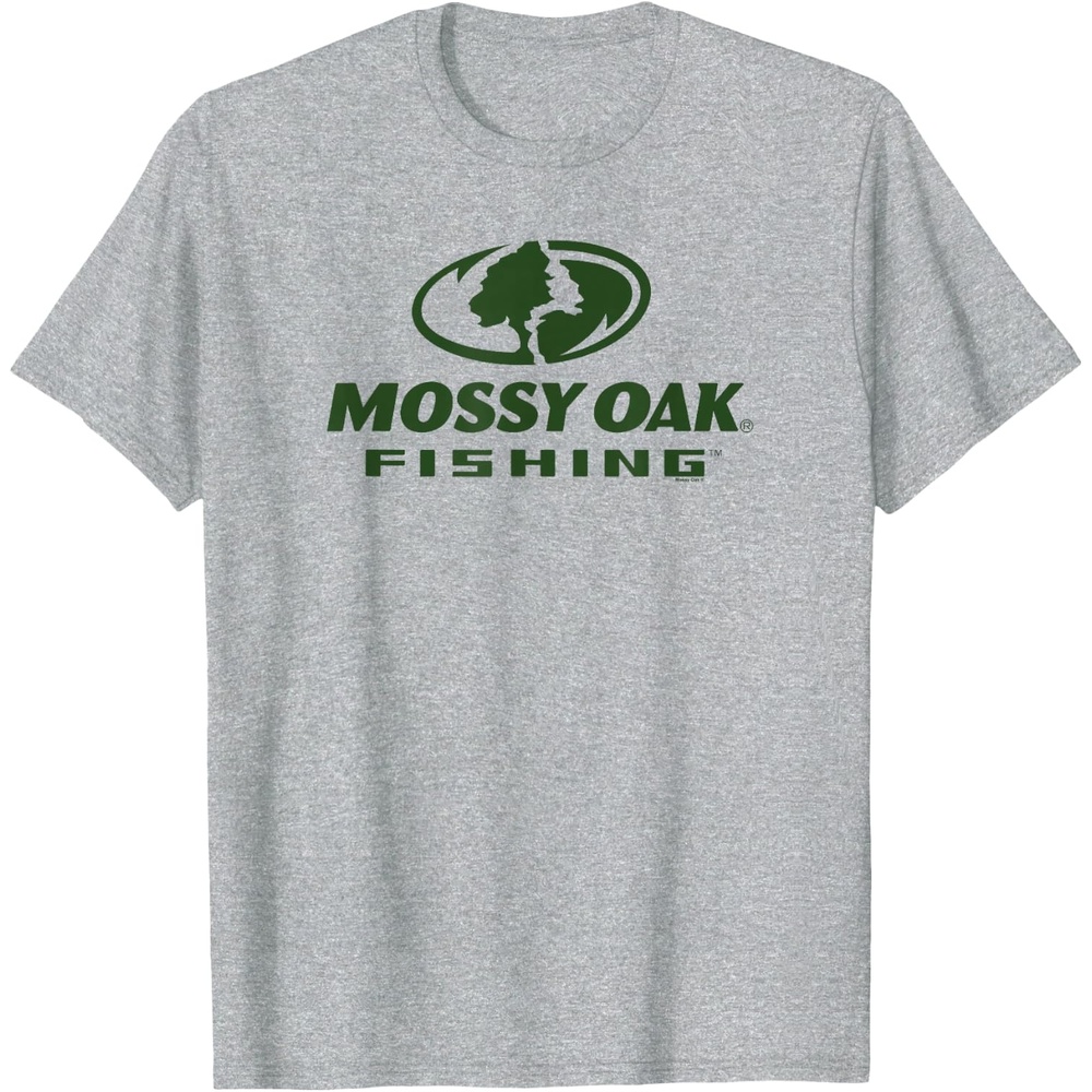 image:imageMossy Oak Fishing Large Green Logo TShirtHeather Grey