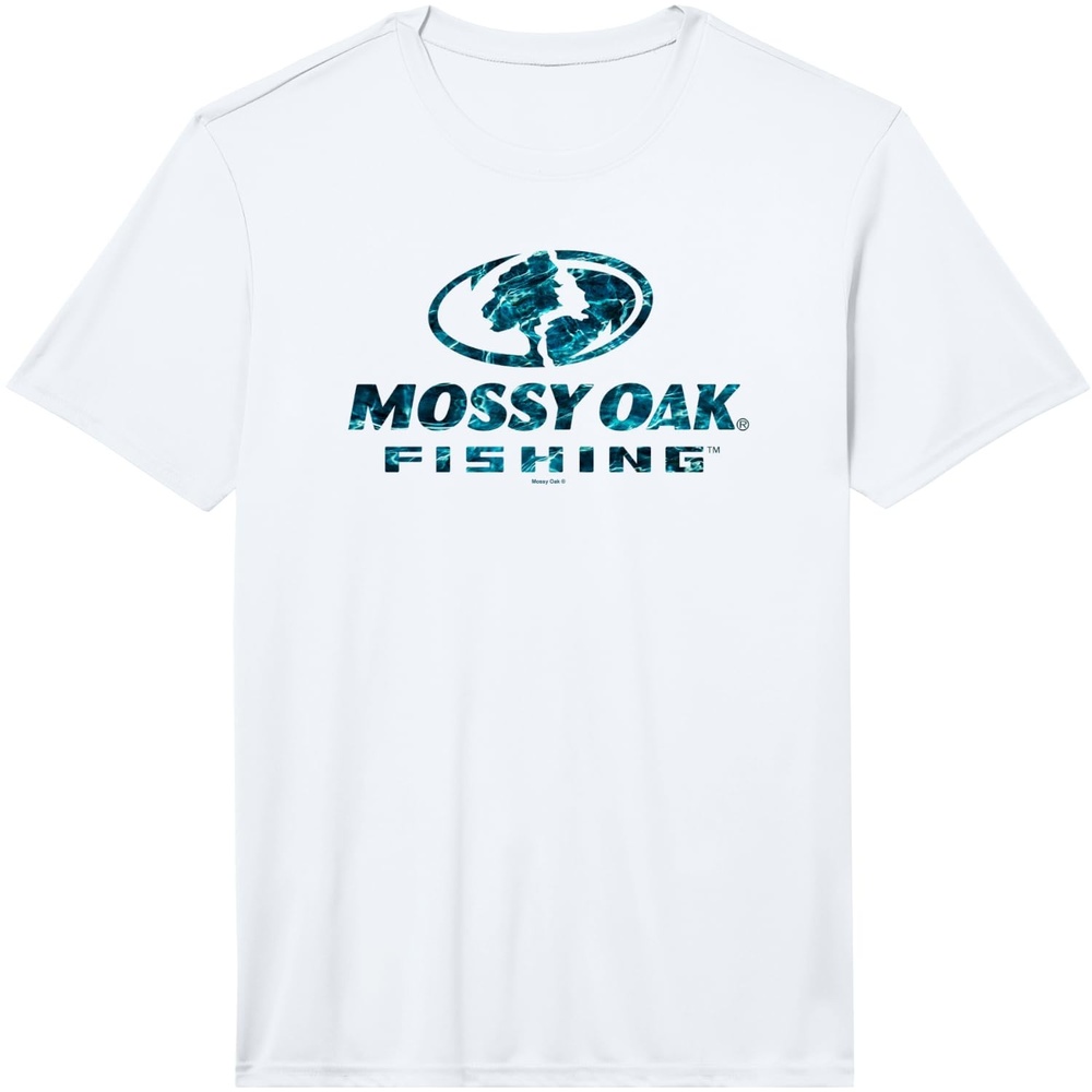 image:imageMossy Oak Fishing Open Water Classic Blue Logo Performance TShirtWhite