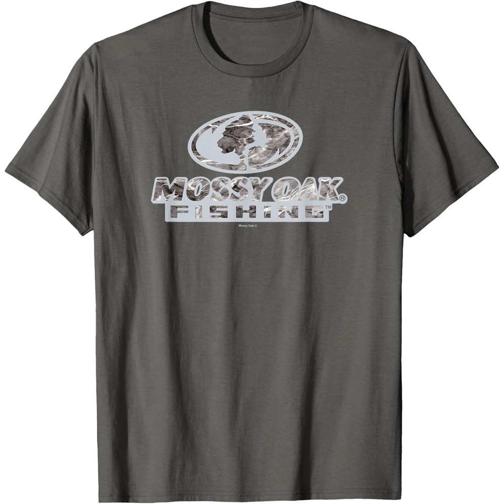 image:imageMossy Oak Fishing Open Water Classic Grey Logo TShirtAsphalt Grey
