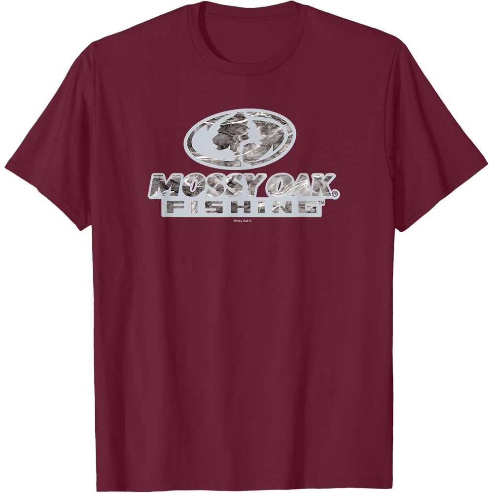 image:imageMossy Oak Fishing Open Water Classic Grey Logo TShirtBurgundy