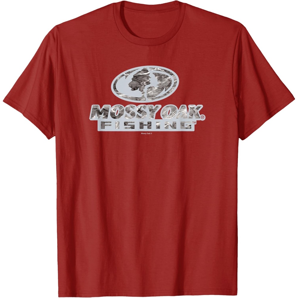 image:imageMossy Oak Fishing Open Water Classic Grey Logo TShirtCranberry Red