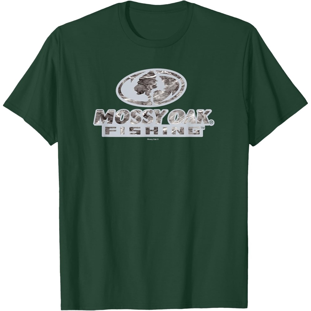 image:imageMossy Oak Fishing Open Water Classic Grey Logo TShirtDark Green