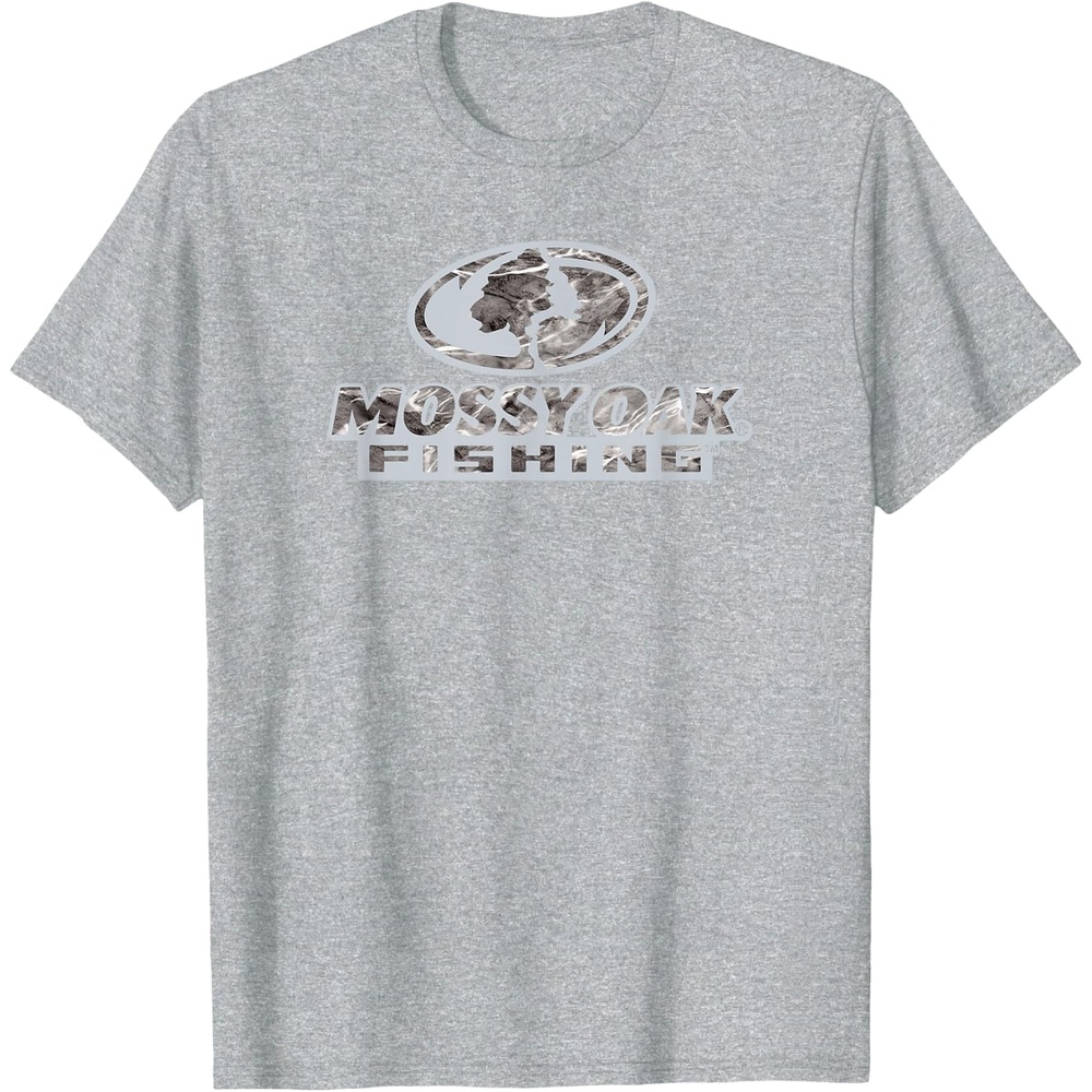 image:imageMossy Oak Fishing Open Water Classic Grey Logo TShirtHeather Grey