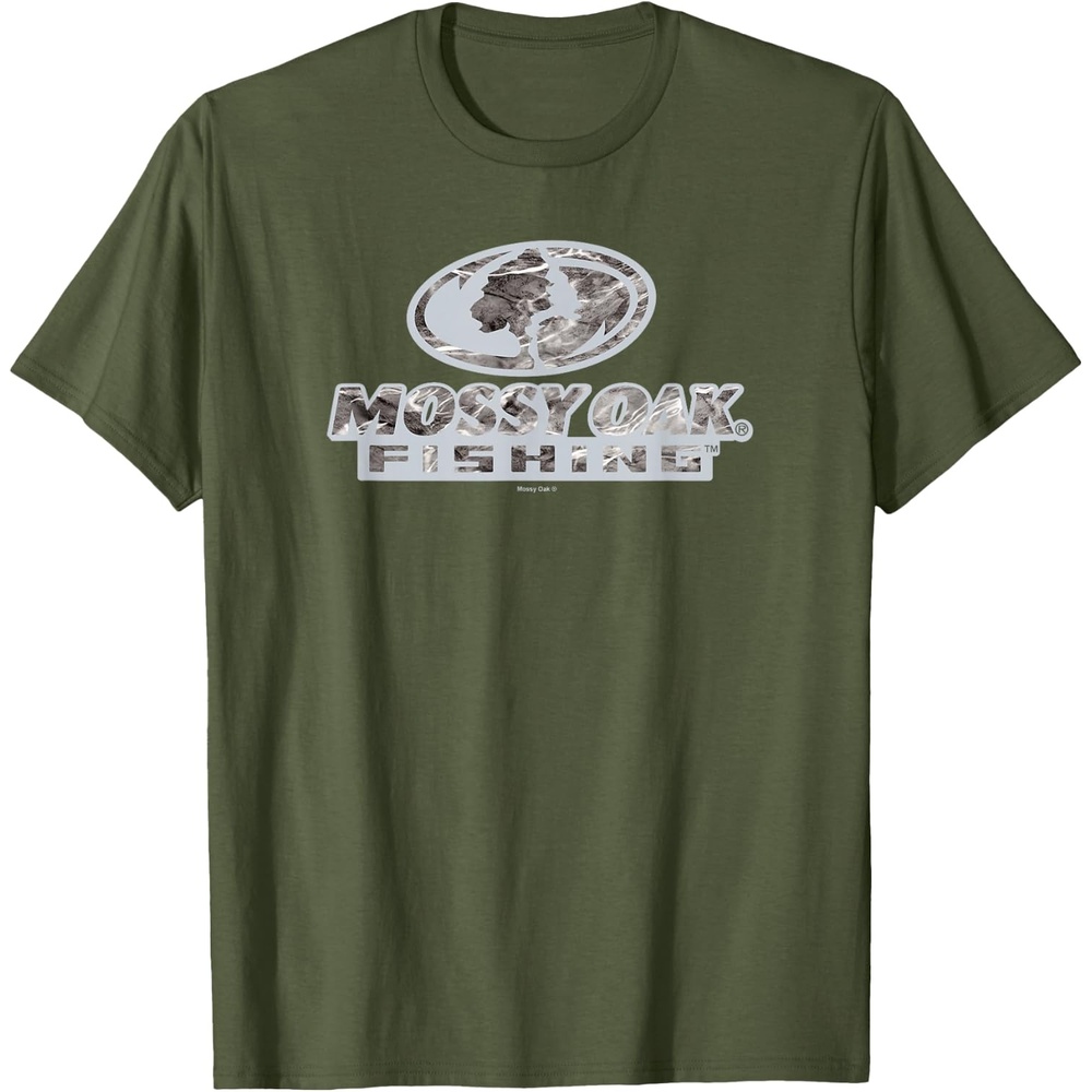 image:imageMossy Oak Fishing Open Water Classic Grey Logo TShirtOlive Green