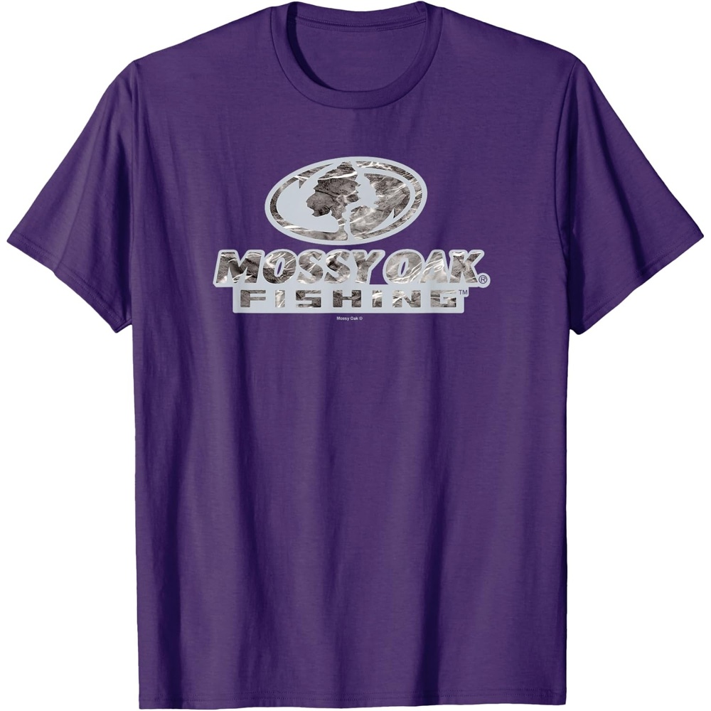 image:imageMossy Oak Fishing Open Water Classic Grey Logo TShirtPurple