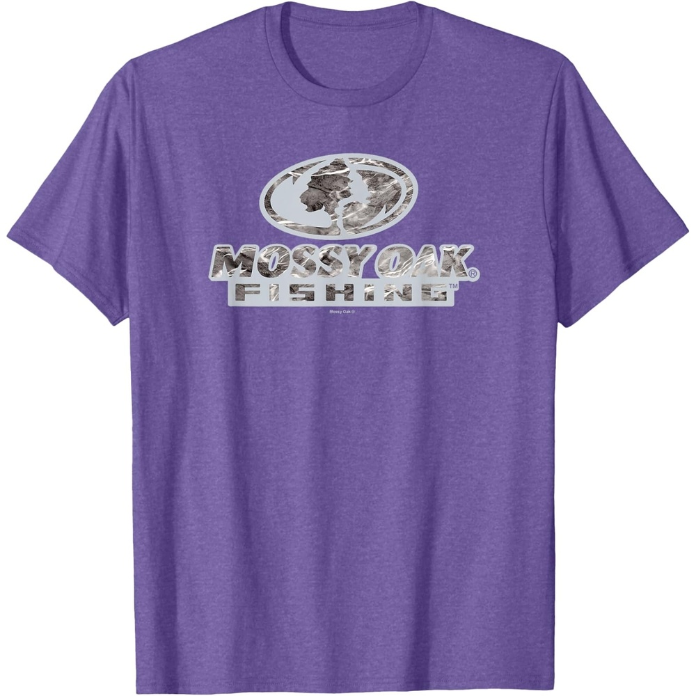 image:imageMossy Oak Fishing Open Water Classic Grey Logo TShirtPurple Heather