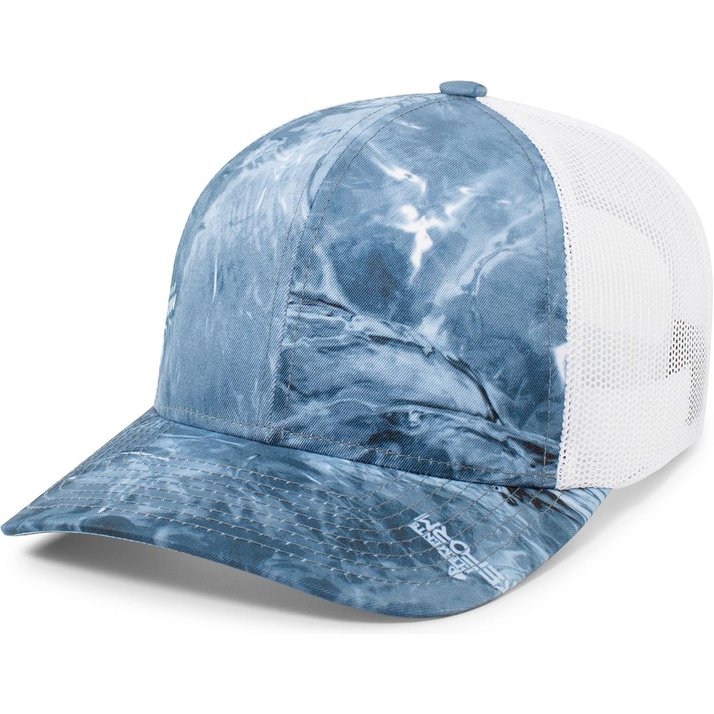 image:imagePacific Headwear Unisex Adult Agua Camo Snapback TruckerWakeform High SeasWhite