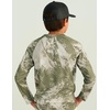 HUK Kids Pursuit Camo Crew Sleeve Shirt, Performance Shirt for Kids(Mossy Oak Stormwater Freshwater)