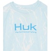 HUK Kids Pursuit Pattern Long Sleeve Shirt, Fishing Shirt for Kids(Kelp Wash Heather – Crystal Blue)