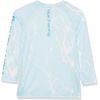 HUK Kids Pursuit Pattern Long Sleeve Shirt, Fishing Shirt for Kids(Kelp Wash Heather – Crystal Blue)