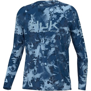 HUK Kids Pursuit Pattern Long Sleeve Shirt, Fishing Shirt for Kids(Fin Fade – Set Sail)