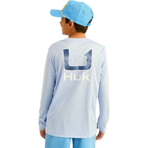 HUK Kids Pursuit Pattern Long Sleeve Shirt, Fishing Shirt for Kids(Huk Fill – Windsurfer)