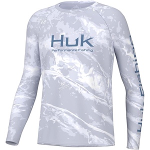 HUK Kids Pursuit Pattern Long Sleeve Shirt, Fishing Shirt for Kids(Mossy Oak Stormwater Bonefish)