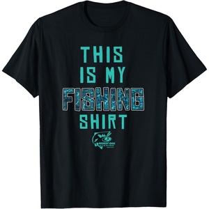 Mossy Oak This Is My Fishing Shirt Open Water Fill Logo T-Shirt(Black)