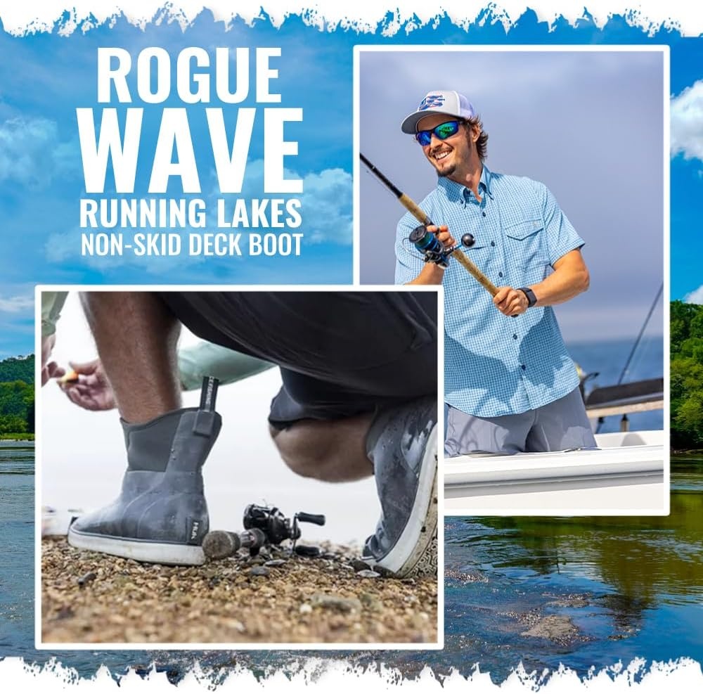 image:imageHUK mens Rogue Wave Shoe Highperformance Fishing amp Deck BootRunning Lakes Volcanic Ash