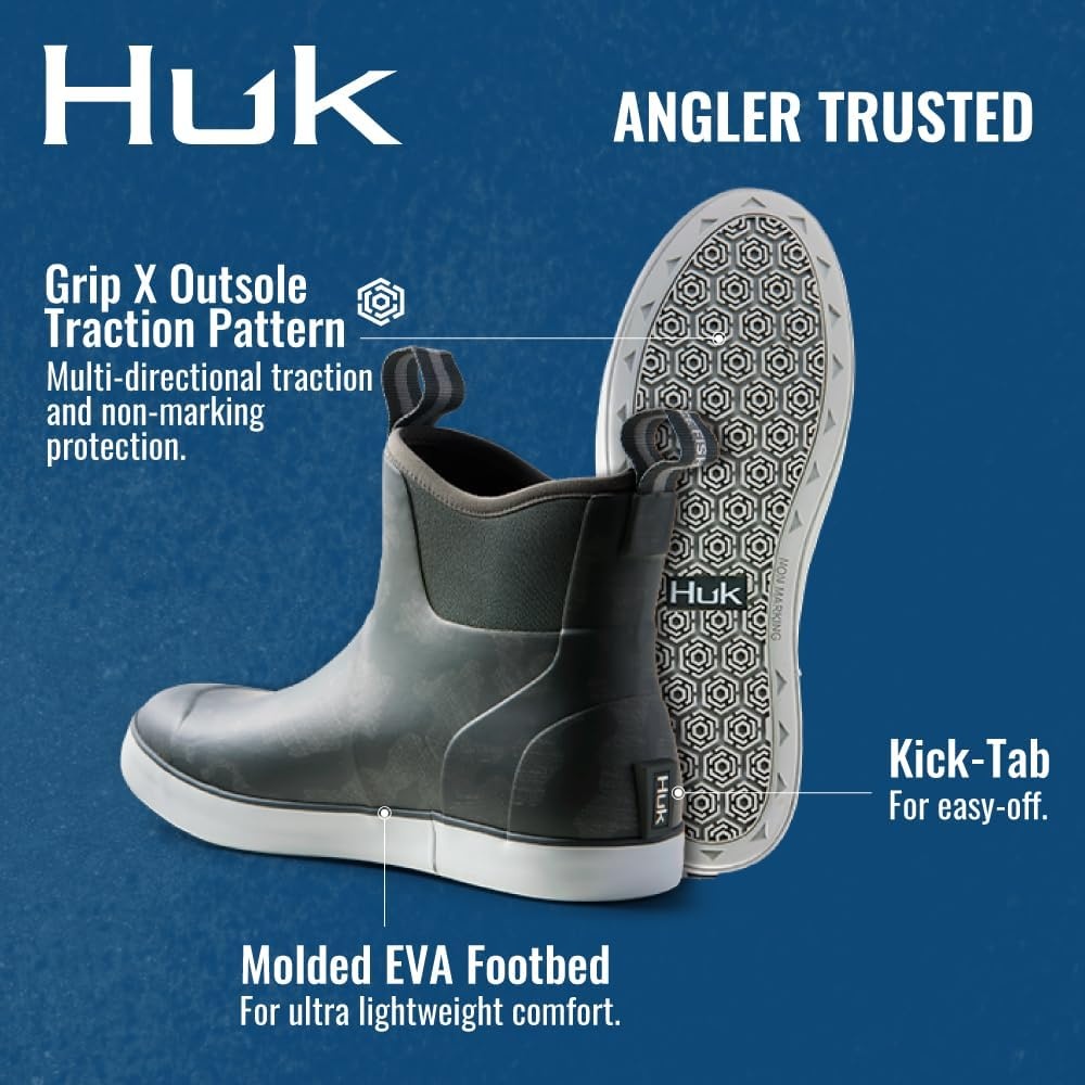 image:imageHUK mens Rogue Wave Shoe Highperformance Fishing amp Deck BootRunning Lakes Volcanic Ash