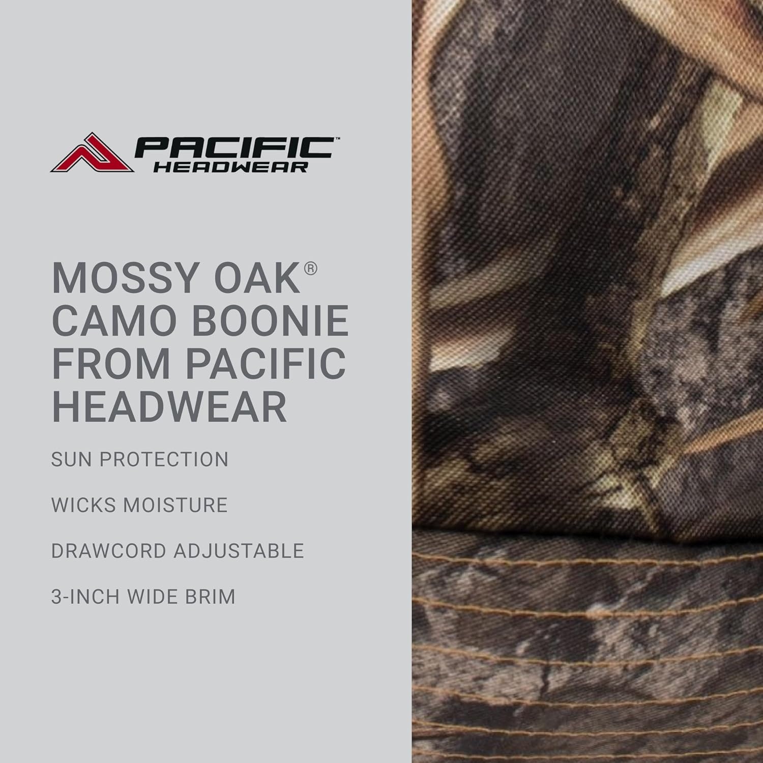 image:imagePacific Headwear Unisex Adult Pacific Headwear Active Sport Mossy Oak Camo BoonieHabitat