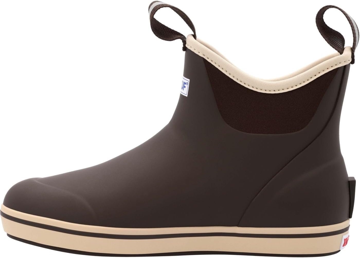 image:imageXtratuf 6 Mens Ankle Deck Boot Lightweight 100 Waterproof Rubber Footwear NonMarking SlipResistant Outsole MoistureWicking LinerChocolateTan