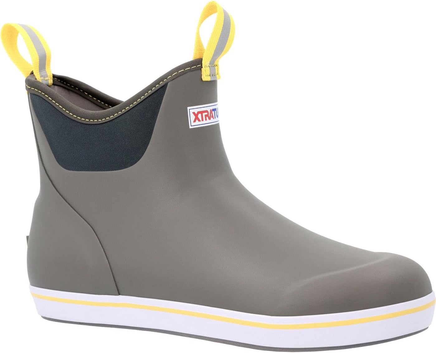 image:imageXtratuf 6 Mens Ankle Deck Boot Lightweight 100 Waterproof Rubber Footwear NonMarking SlipResistant Outsole MoistureWicking LinerGray Yellow