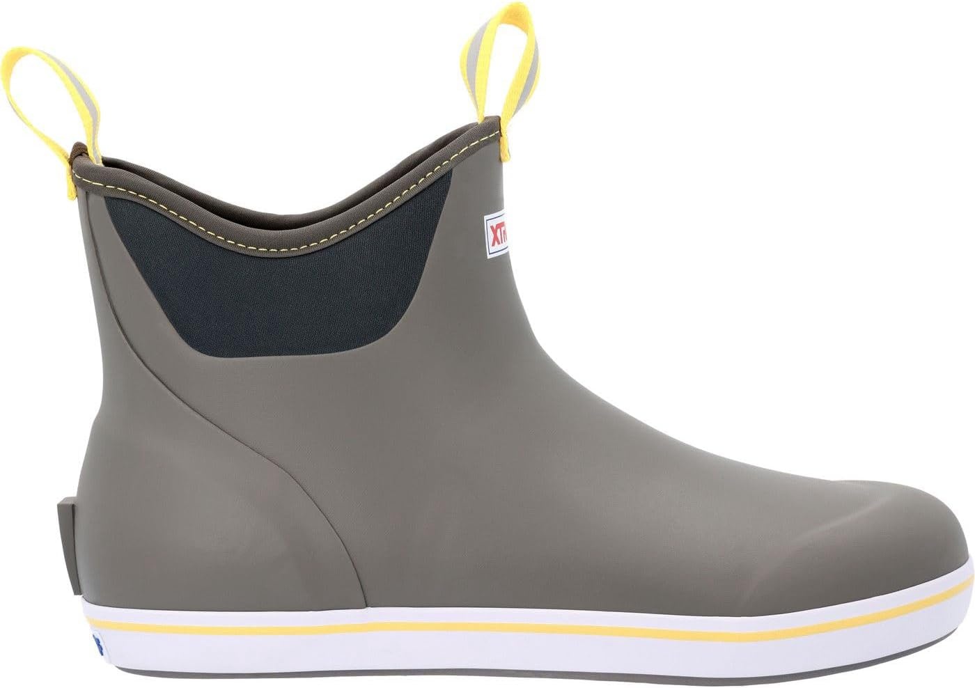 image:imageXtratuf 6 Mens Ankle Deck Boot Lightweight 100 Waterproof Rubber Footwear NonMarking SlipResistant Outsole MoistureWicking LinerGray Yellow