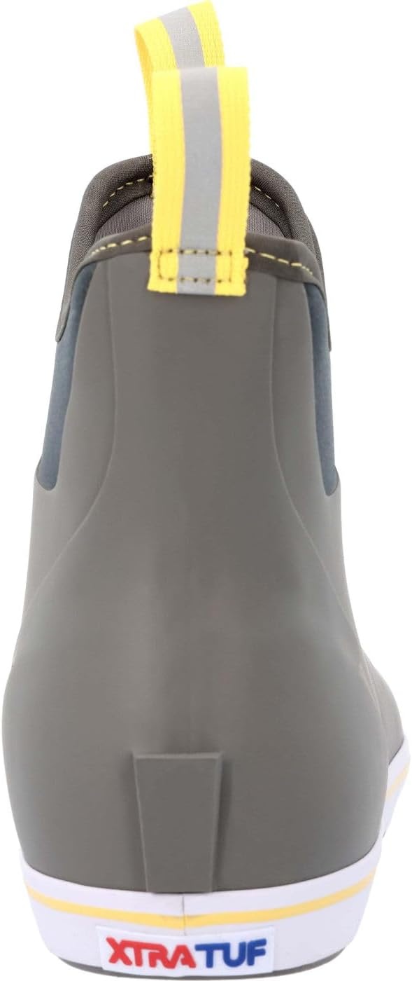 image:imageXtratuf 6 Mens Ankle Deck Boot Lightweight 100 Waterproof Rubber Footwear NonMarking SlipResistant Outsole MoistureWicking LinerGrayYellow