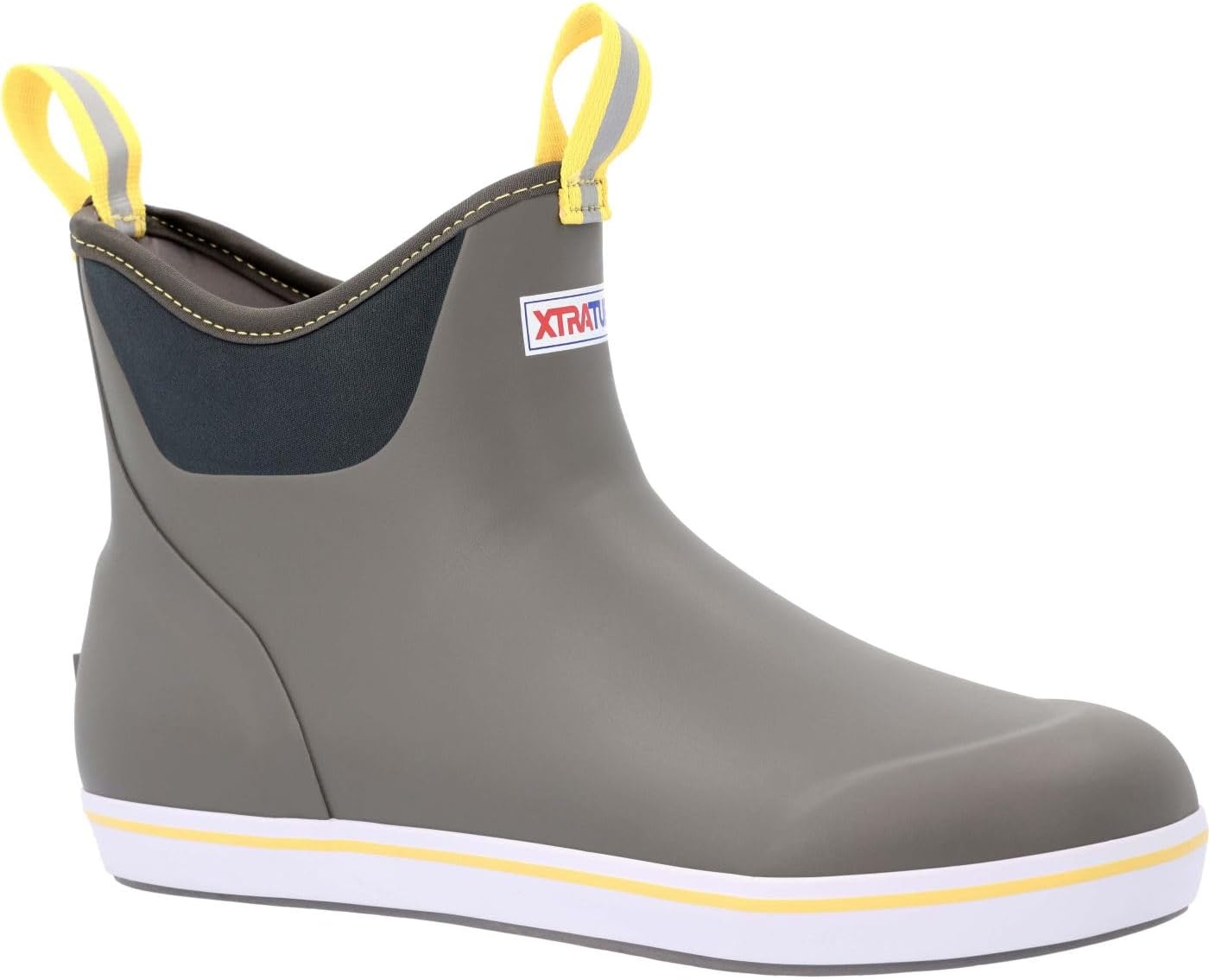 image:imageXtratuf 6 Mens Ankle Deck Boot Lightweight 100 Waterproof Rubber Footwear NonMarking SlipResistant Outsole MoistureWicking LinerGrayYellow