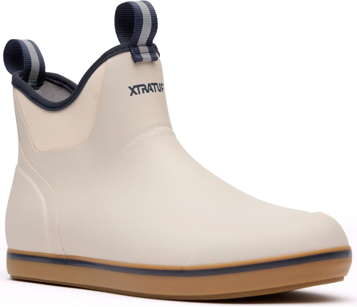 image:imageXtratuf 6 Mens Ankle Deck Boot Lightweight 100 Waterproof Rubber Footwear NonMarking SlipResistant Outsole MoistureWicking LinerIvory Navy