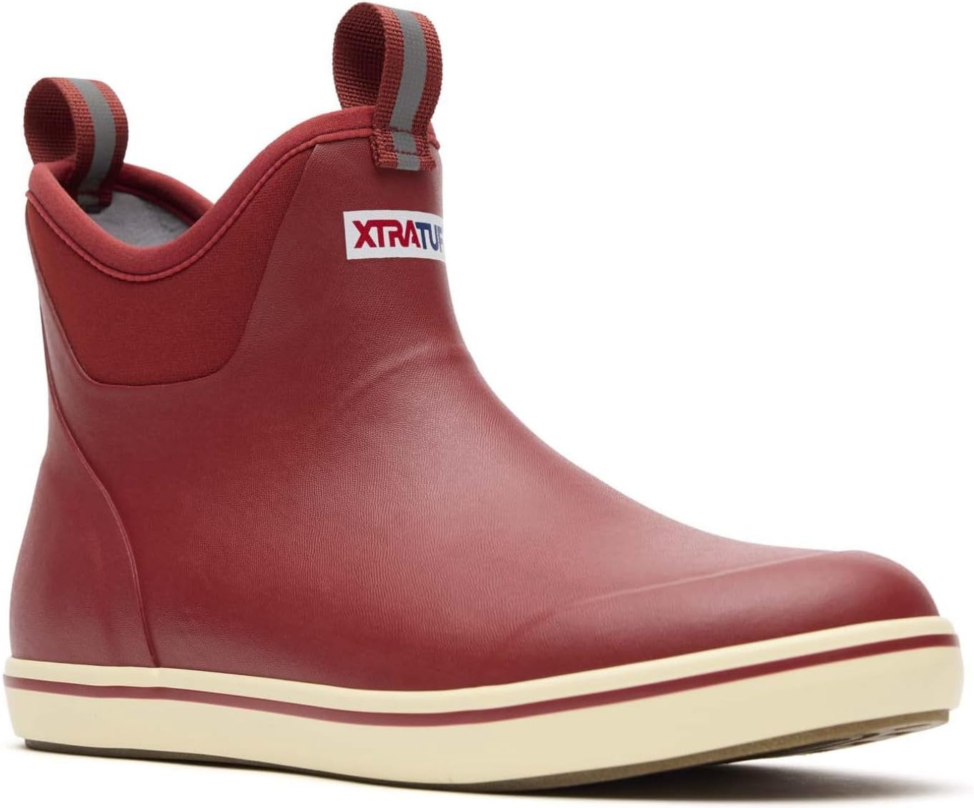 image:imageXtratuf 6 Mens Ankle Deck Boot Lightweight 100 Waterproof Rubber Footwear NonMarking SlipResistant Outsole MoistureWicking LinerRust Red
